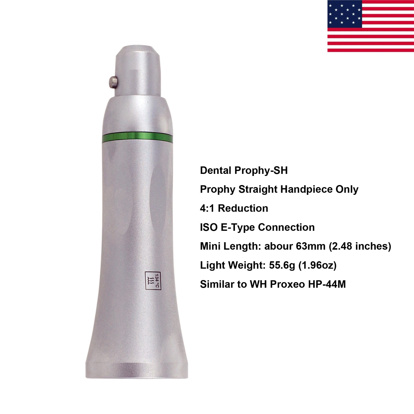 Dental Straight Hygiene Prophy Handpiece 4:1 Nose Cone Low Speed Proxeo HP-44M