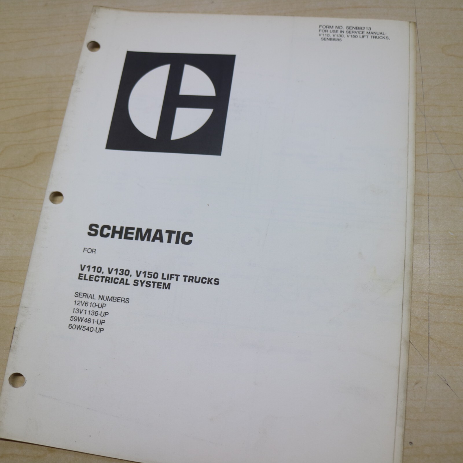 CAT Caterpillar V110 V130 V150 Forklift Shop Service Schematic Manual Guide book