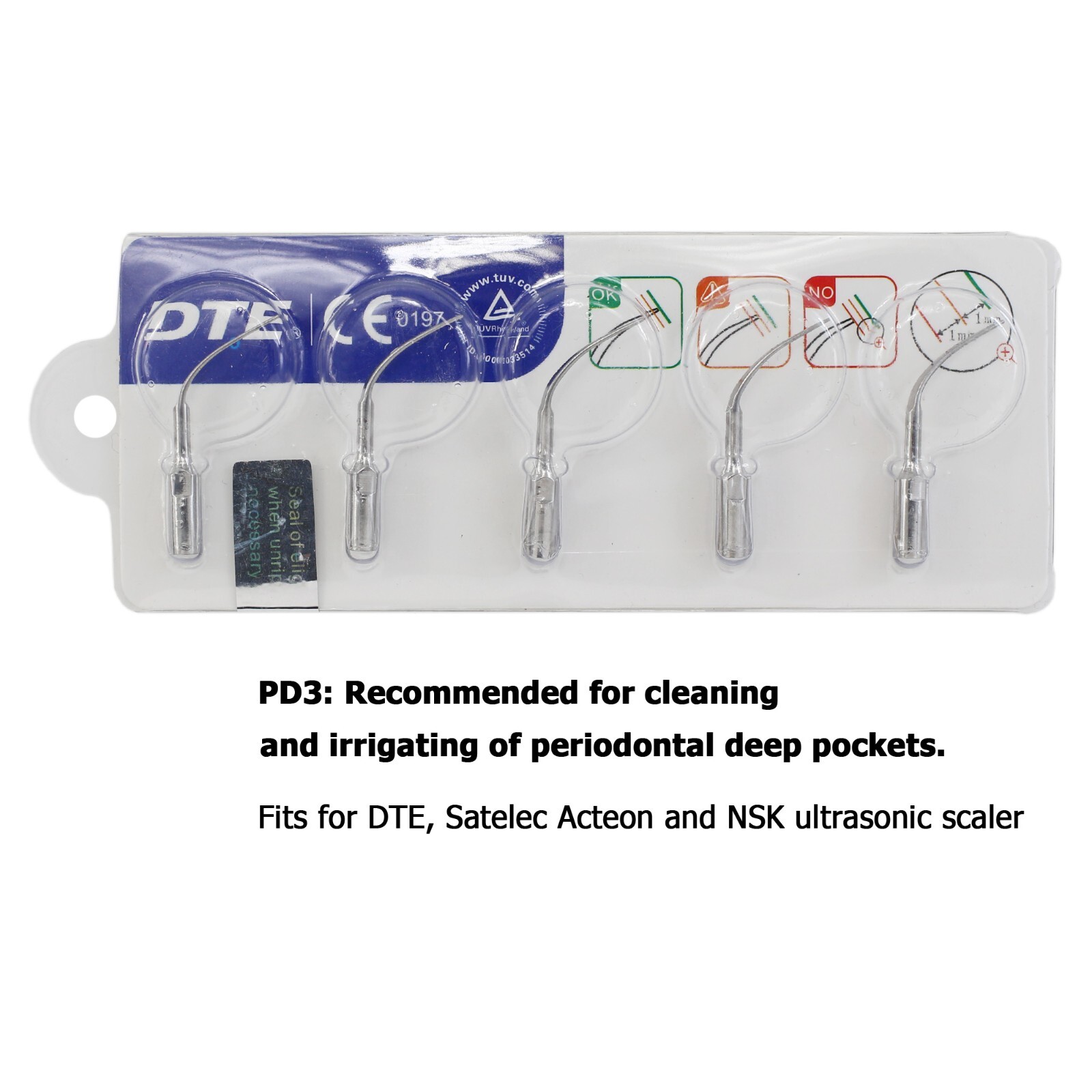 Woodpecker DTE HD-7L Handpiece Dental Ultrasonic Piezo Scaler Tips GD1 GD4 PD1