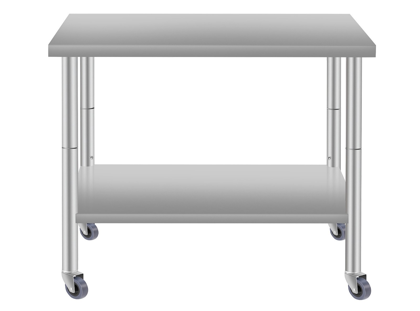 36×24″ stainless steel worktable on wheels for kitchen or garage