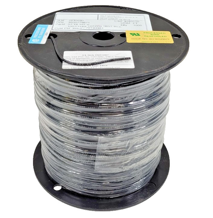 (1000FT) RS America 07-18-16T-0 18 AWG STRANDED TINNED COPPER PVC HOOK-UP WIRE