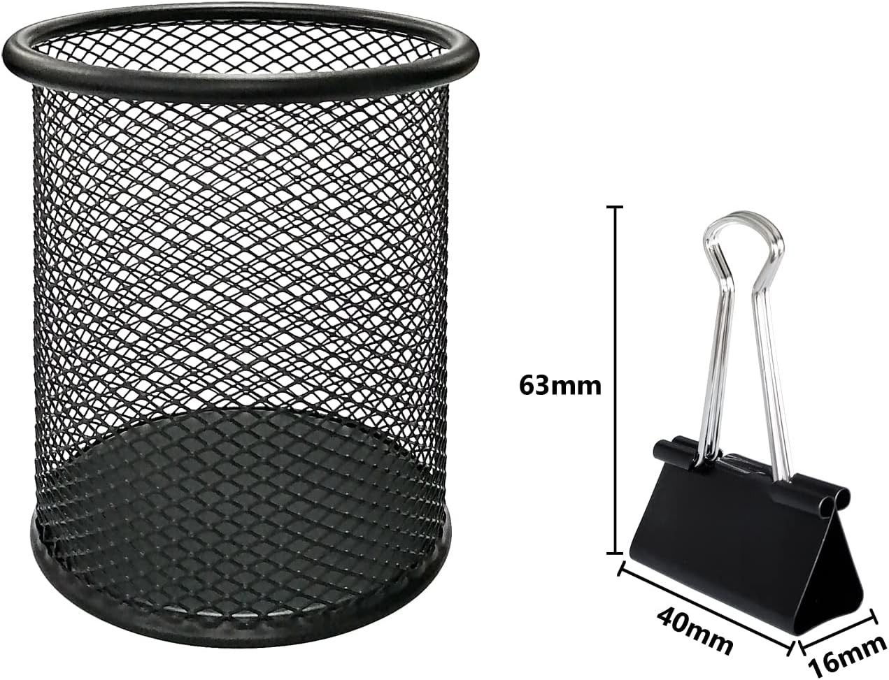 DSTELIN 24 Pack Large Binder Clips 1.6″ Black Tempered Steel