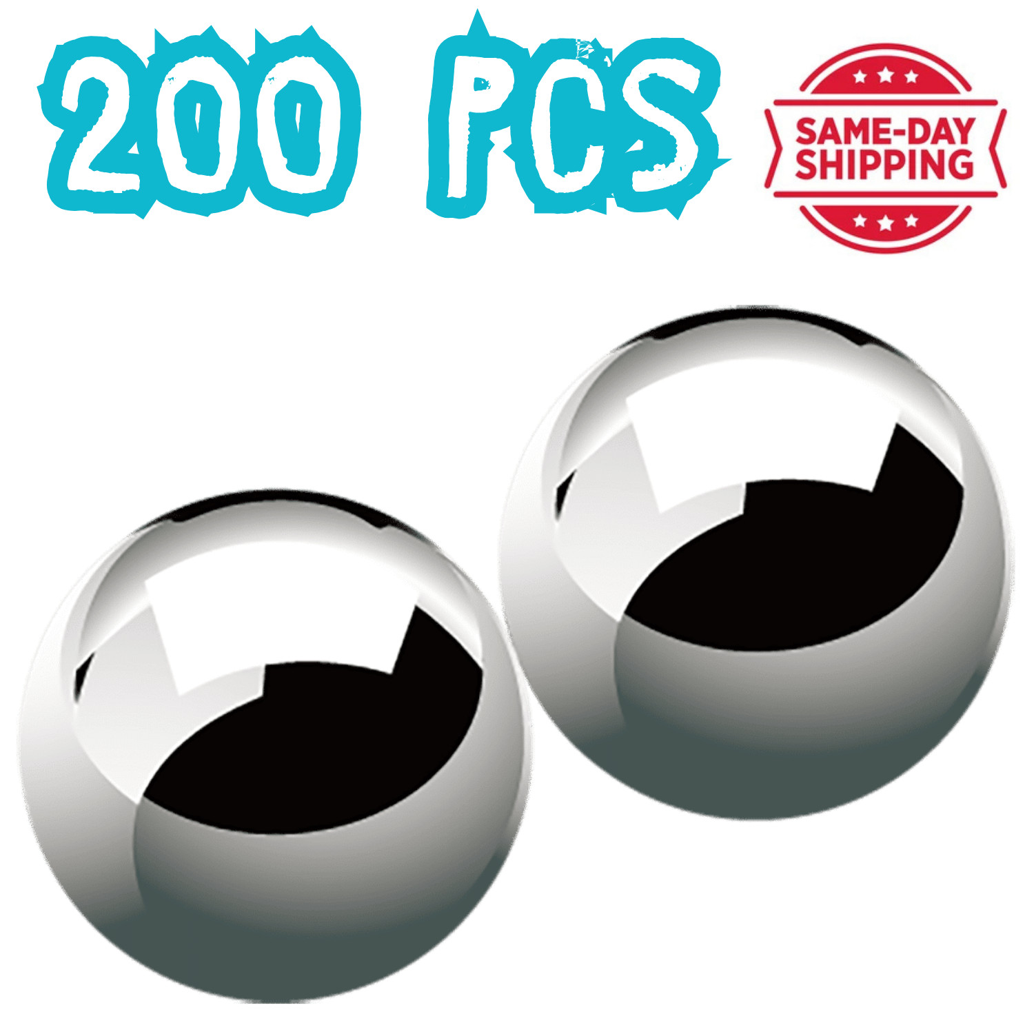 200 Pcs 1/8″ (3.175 mm) Precision Chrome Steel Bearing Balls AISI 1010 G1000