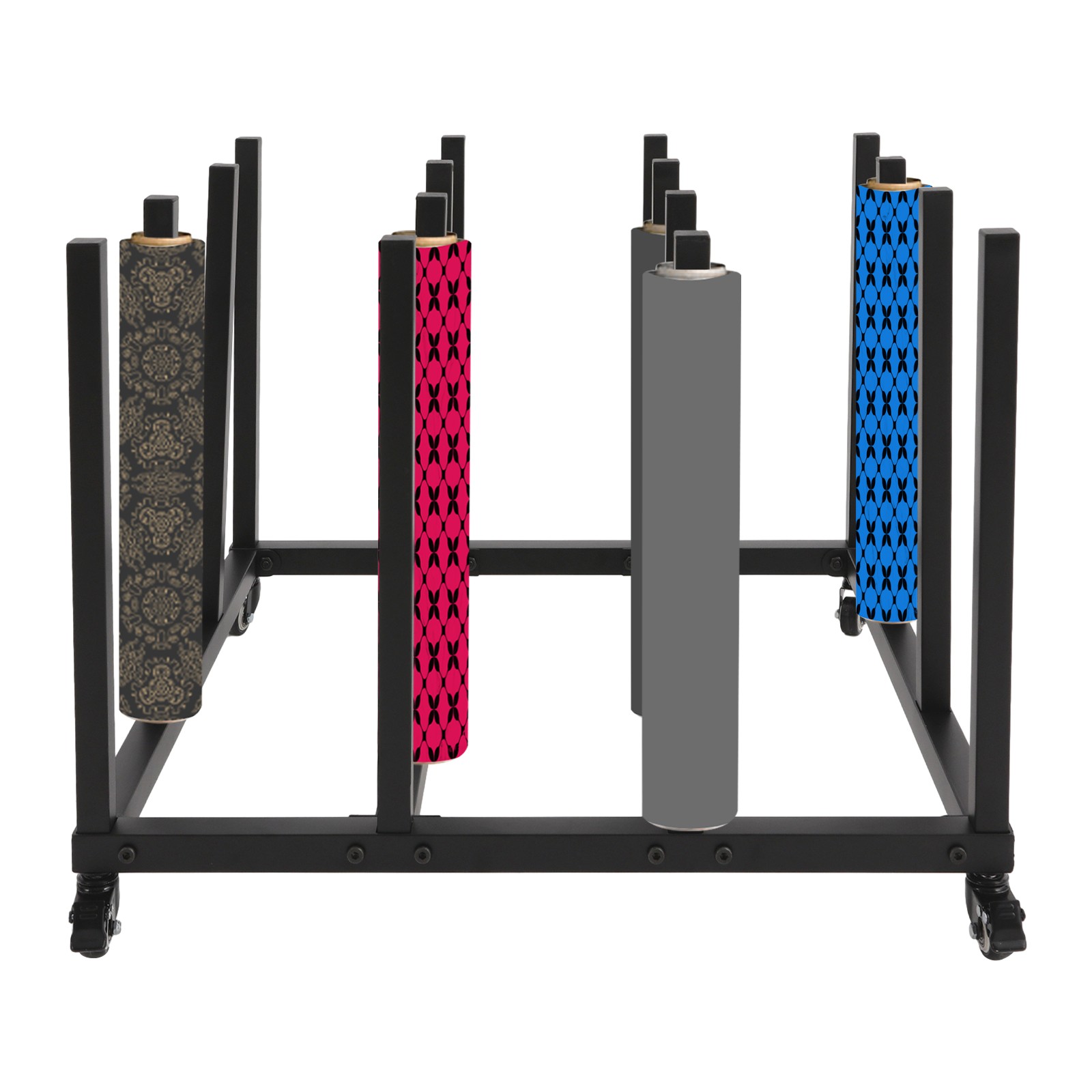 Mobile Blueprint Storage Stand With 16 Rolls Capacity Vinyl Roll Organizer