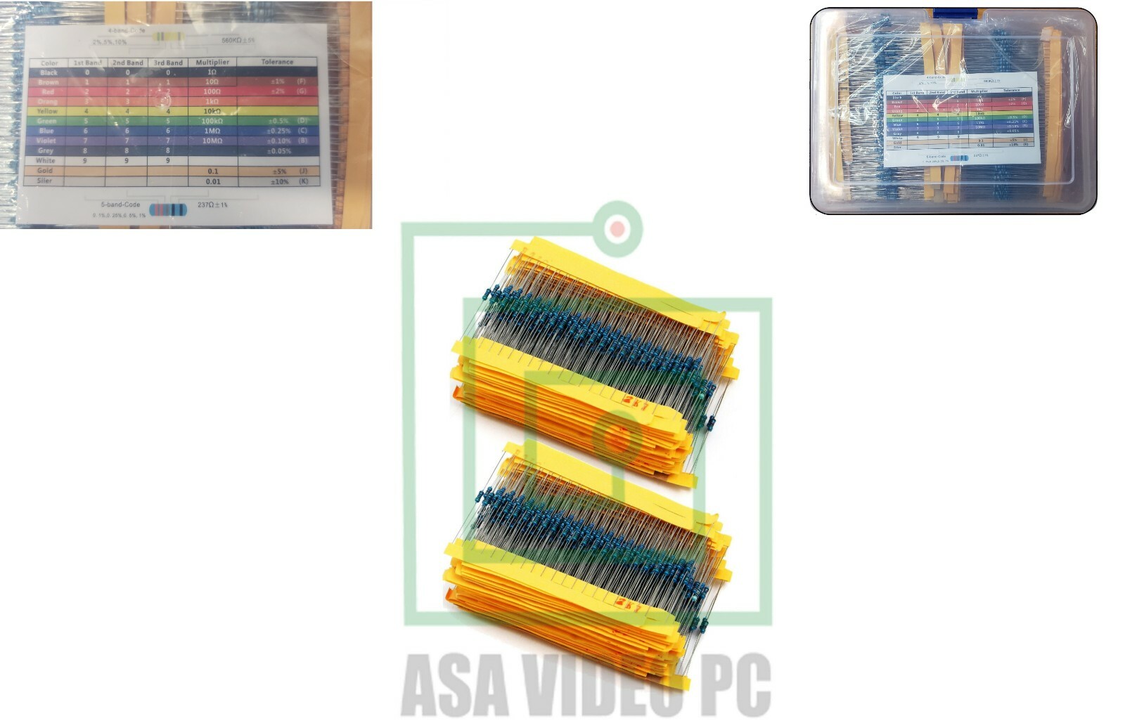 2600 pcs 130 Values 1/4W 0.25W 1ohm 3M Resistor Resistors Kit Assortment Set