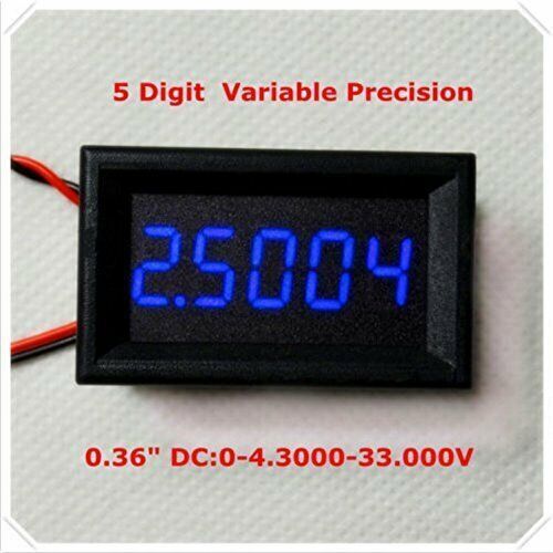 Blue LED 5 Digit DC 0-4.3000-33.000V Digital Voltmeter Voltage Meter Car Panel