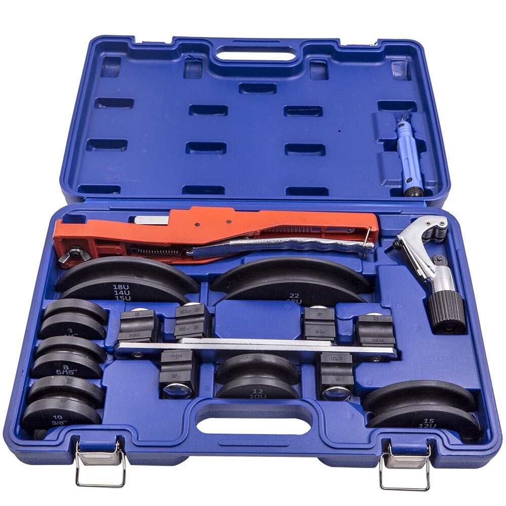 HVAC Ratcheting Pipe Tube Bender Tool Kit 1/2» 1/4″-7/8″ 90 Bending 7 Dies