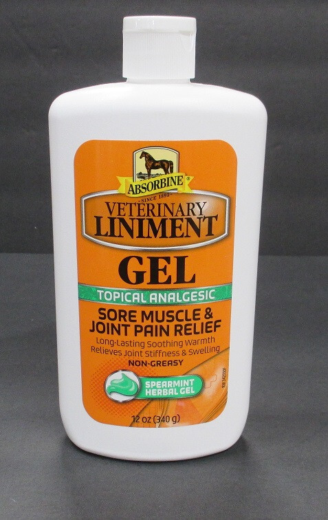 Absorbine veterinary horse liniment gel sore muscle & joint pain relief 12oz