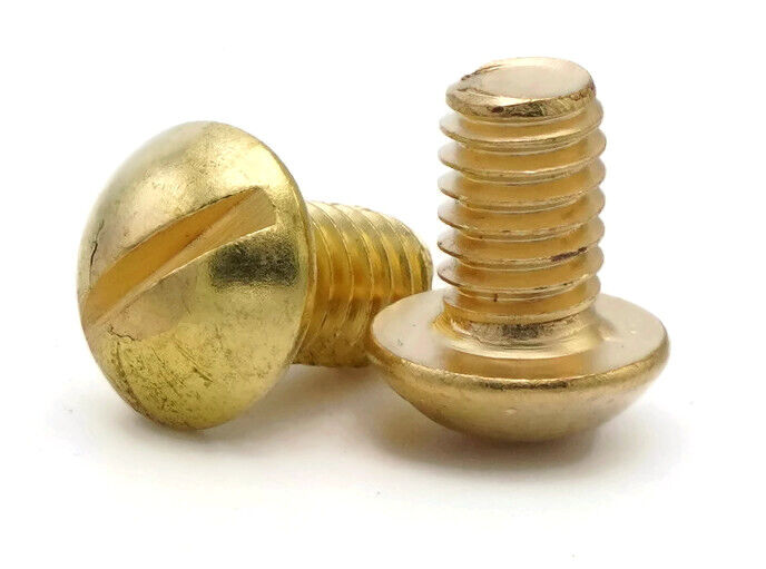 1/4″-20 | Brass Slotted Round Head Machine Screws – Select Length & Qty