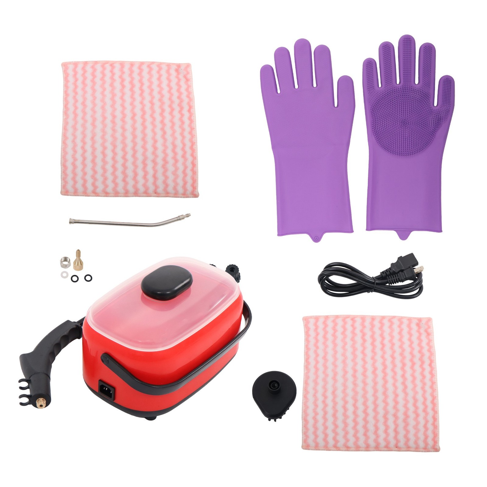 2500W Steam Cleaner 1500ml 110V Red Portable-Car Engine Degreasing&Tile Grout