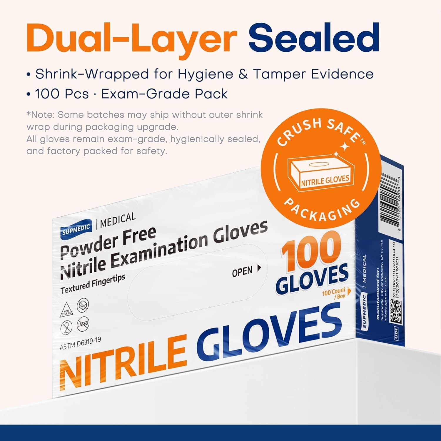 Medical Soft Max™ Nitrile Exam Gloves, 100 Count Latex Disposable Glove, Blue