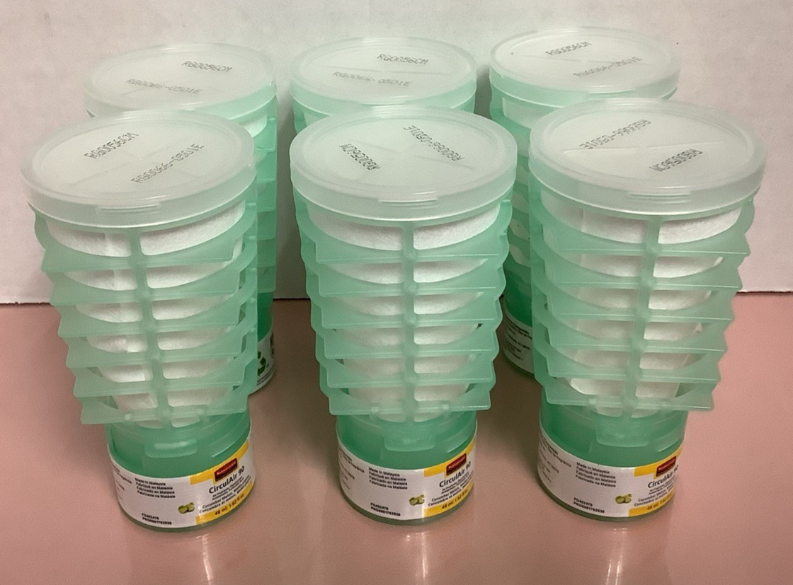 6/pack RUBBERMAID FG402470 CirculAir 90 Air Freshener Refills CUCUMBER MELON