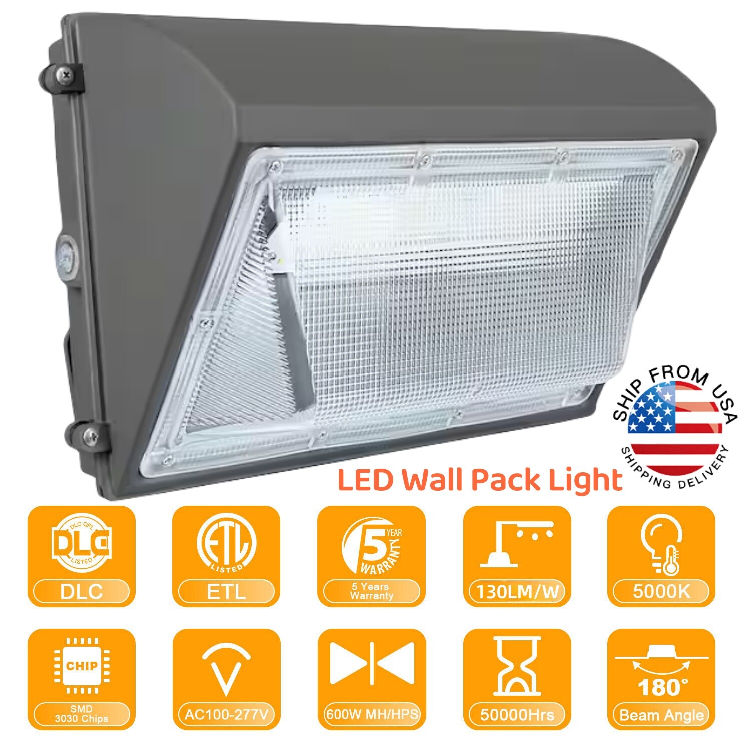 150Watt LED Wall Pack Light Daylight Dusk to Dawn Photocell Outdoor Wall Light