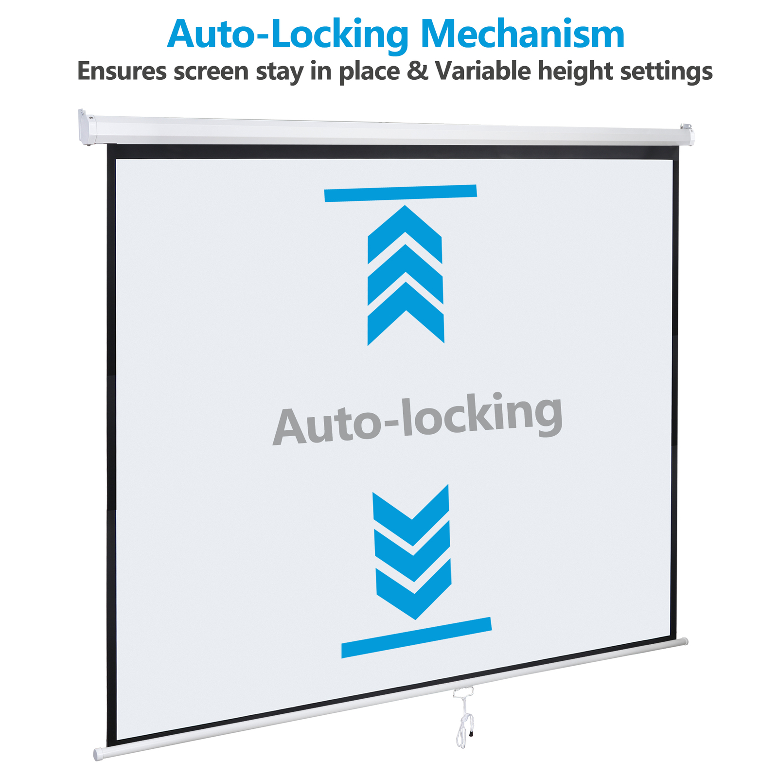 120» Projector Screen Projection Screen Manual Pull Down HD Screen 1:1 Format