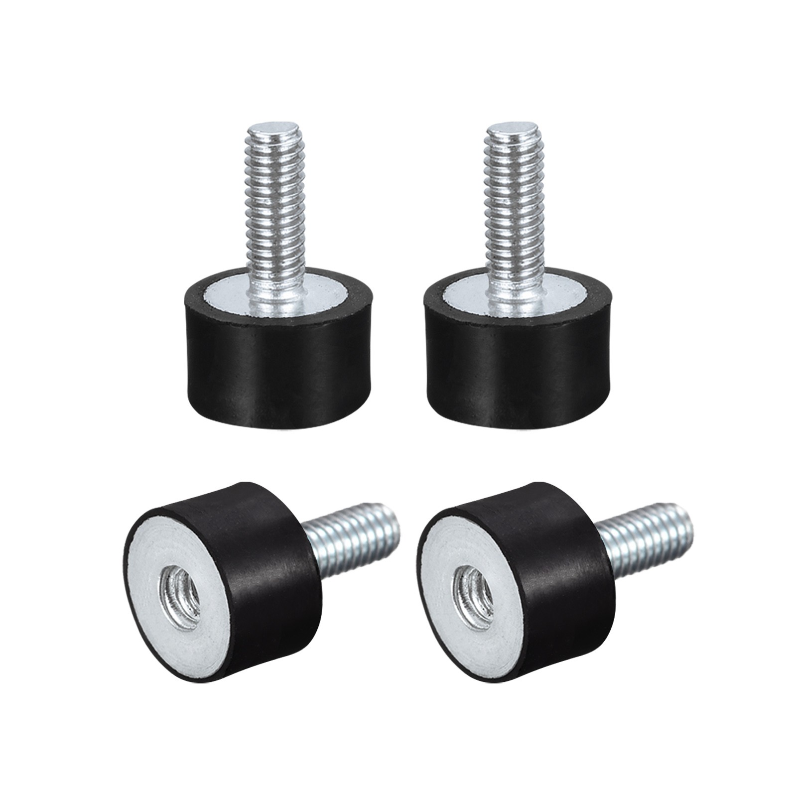 Rubber Mount 4pcs M5 Male/Female Vibration Isolator Shock Absorber, D15mmxH10mm