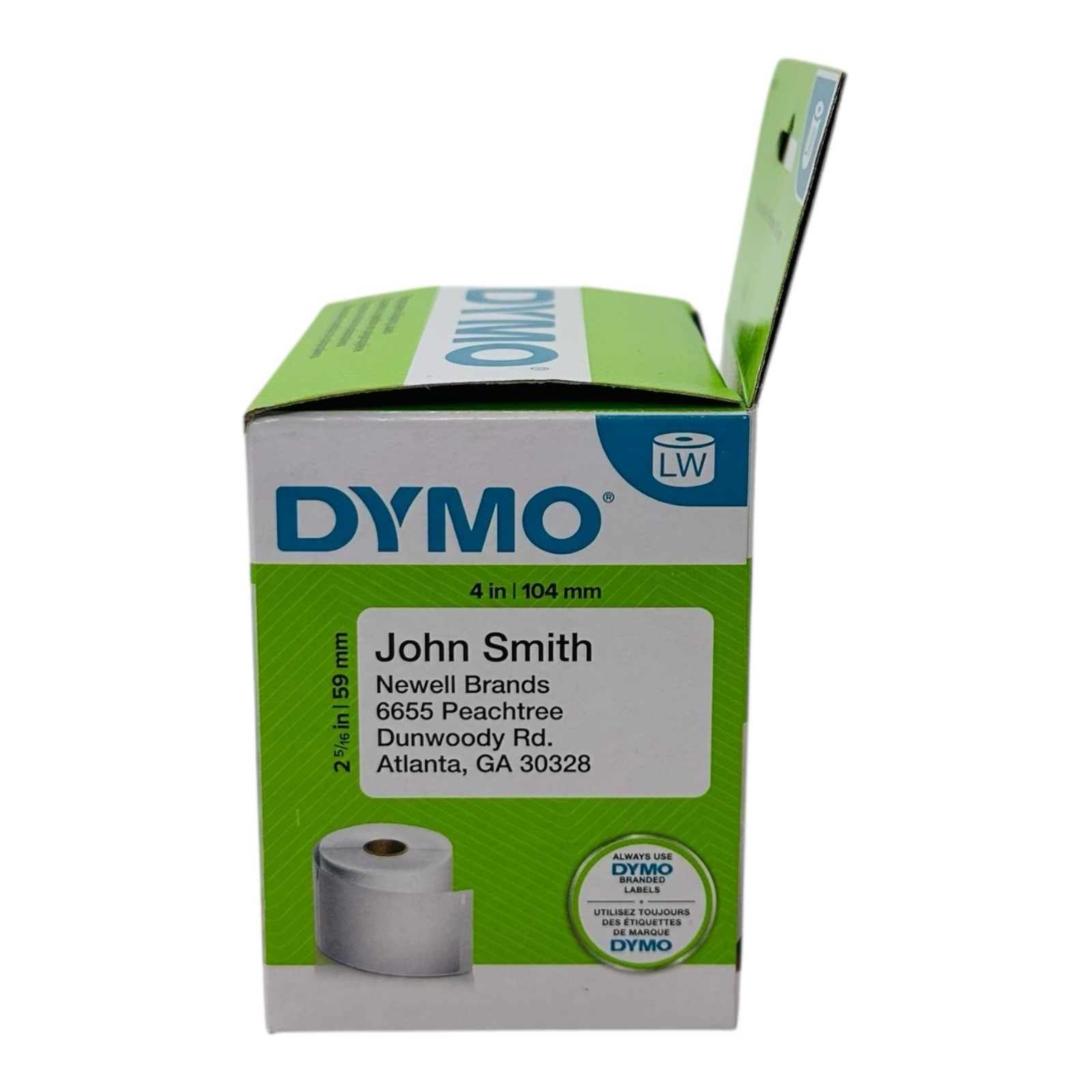 1 Roll Dymo LW 2-5/16″ x 4″ Polypropylene Shipping Labels White 250 Labels/Roll