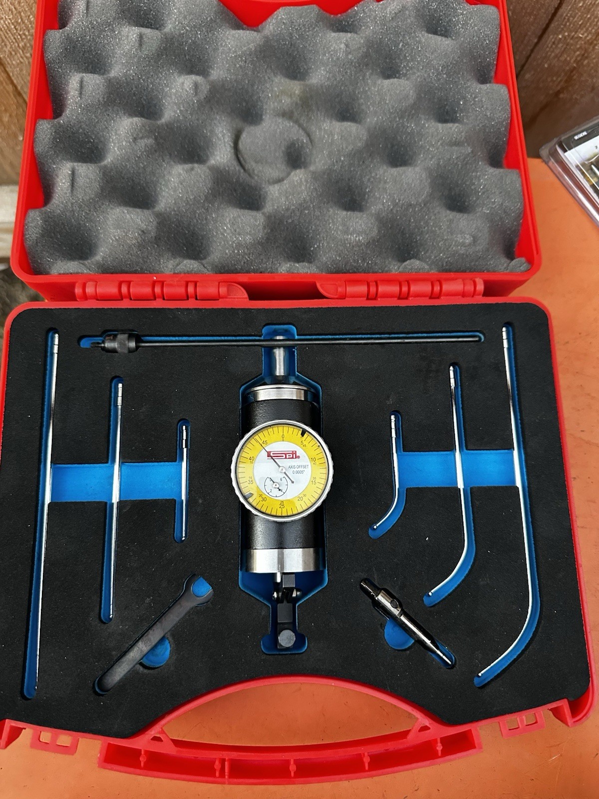SPI Test Indicator Kit: 9 Pc 63.50mm Max 40.00mm Dial Dia 0-25-0 0.0050mm Range