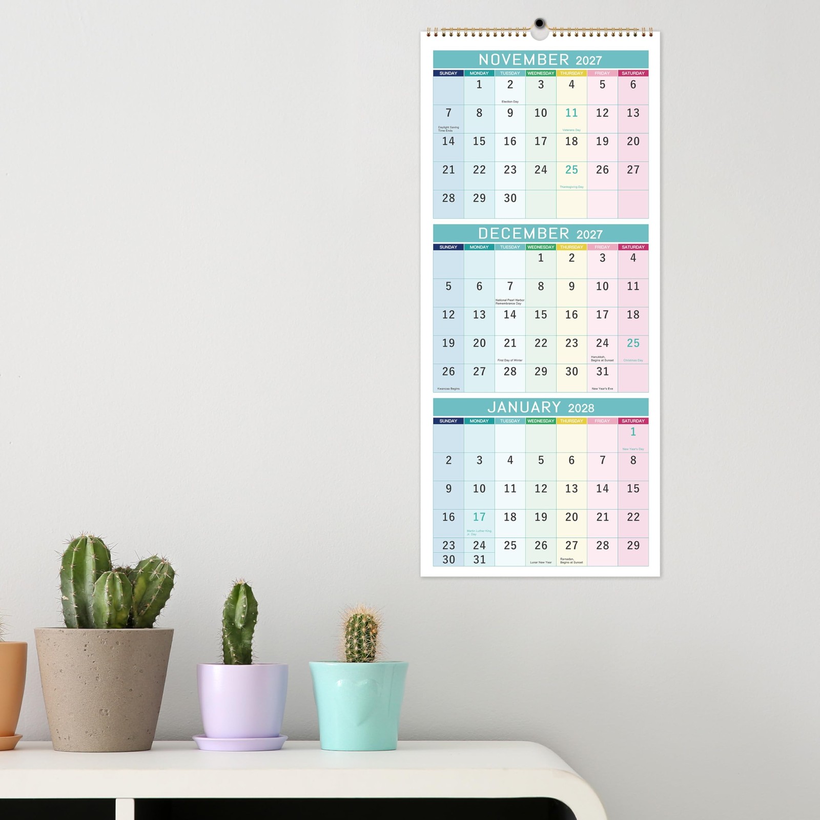 2027 Wall Calendar – 3 Month Calendar 2027 Display(Folded in a Month), JAN. 2…