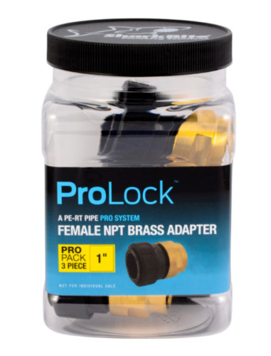 3) Sharkbite ProLock 1″ Push-to-Connect x FIP Plastic & Brass Adapter Fittings