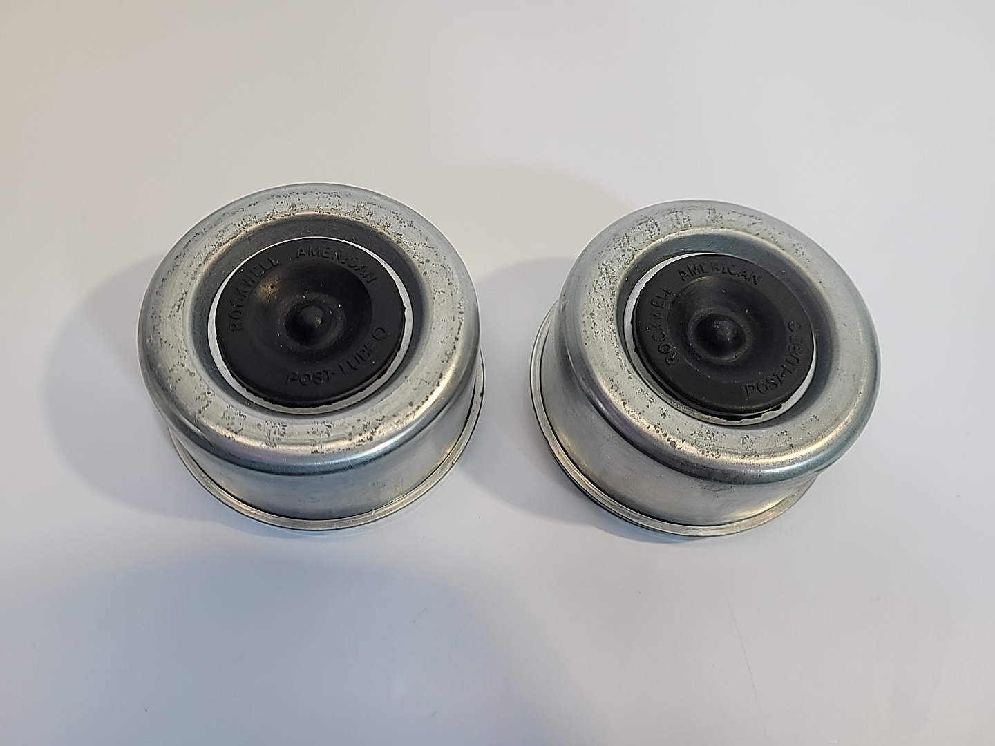 2 Trailer Axle Hub 8 Lug EZ Lube Drive in Dust Cap w/ Removable Grommet 2.72″ OD