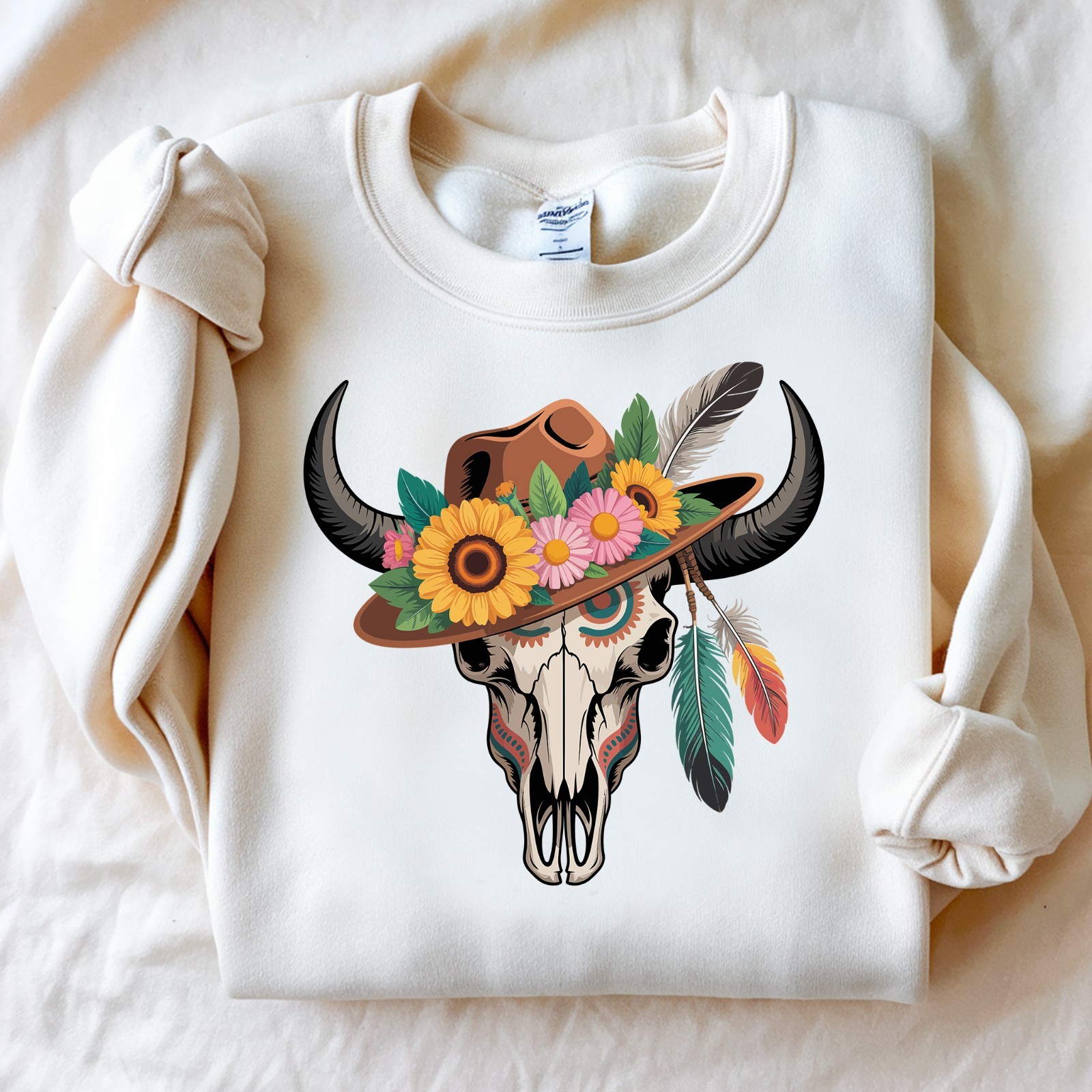 Western Boho Bull Skull Clipart Bundle, western PNG, Western Sublimation,
