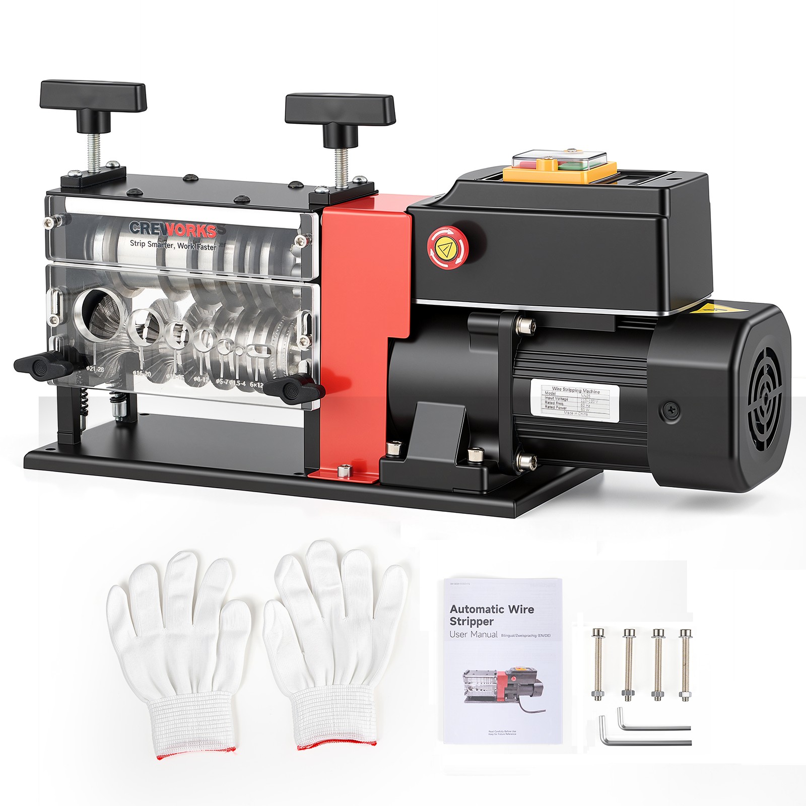 CREWORKS Automatic Wire Stripper 0.06-1.1 in Cable Electric Stripping Machine