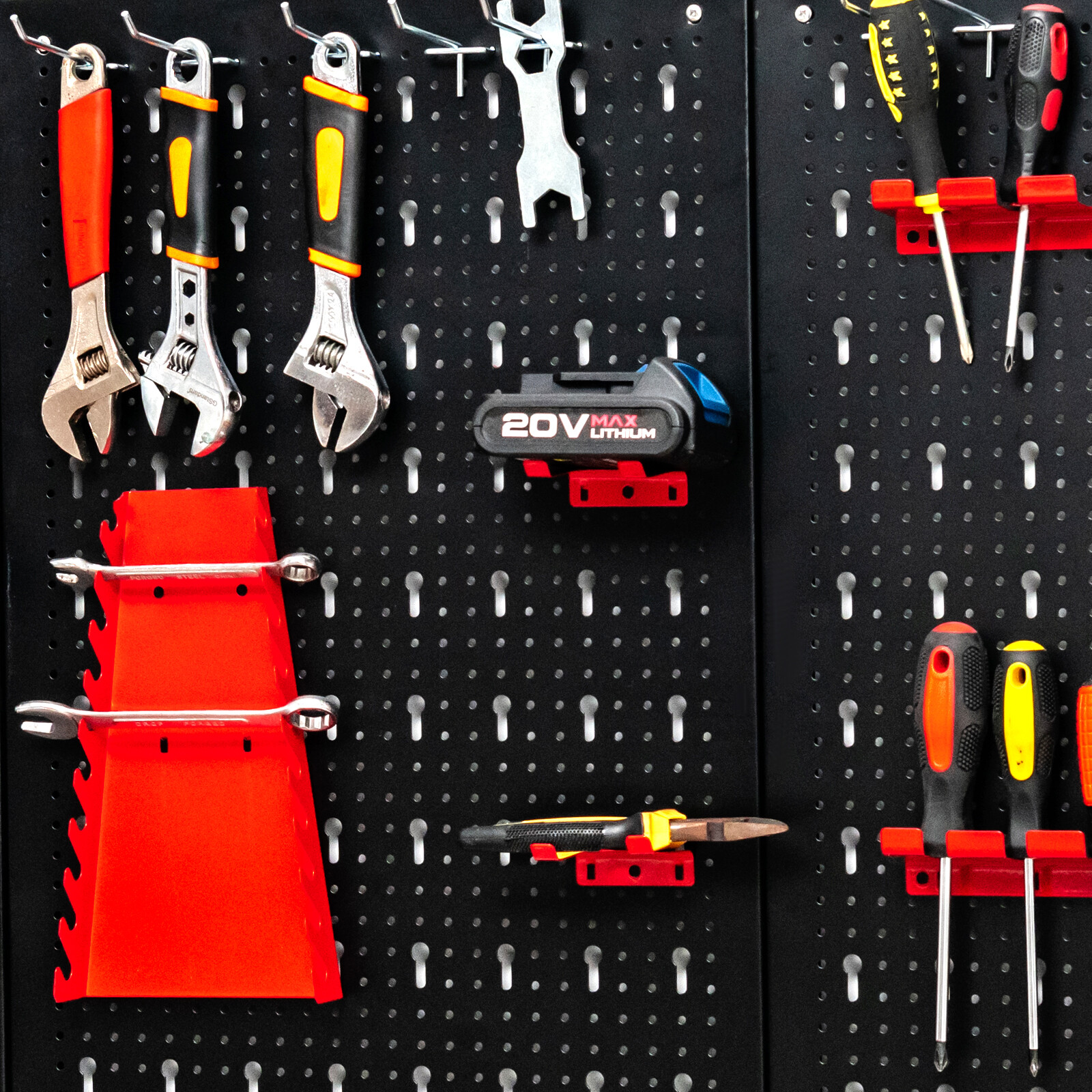 Pegboard Wall Organizer Kit 4 ft.Metal Toolboard W/ 25 Accessories & 3 Pegboards