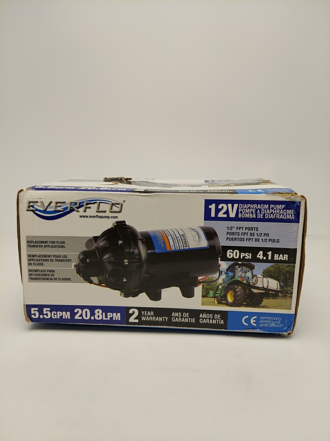 Corrosion-Resistant 12V Pump – 5.5 GPM for Agricultural Spraying Needs