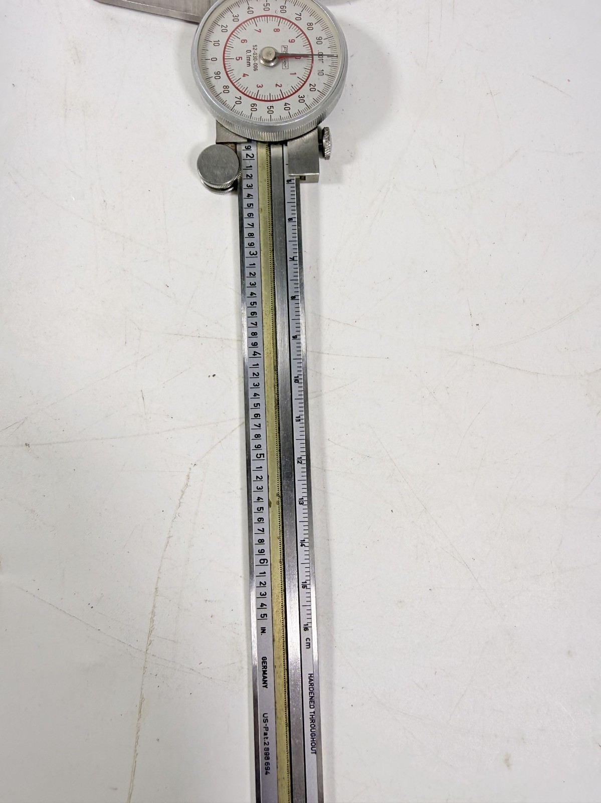 Helios Fowler 52-030-006 .001 Dial Caliper 6.5″ Stainless Steel WORKING F153 Ger