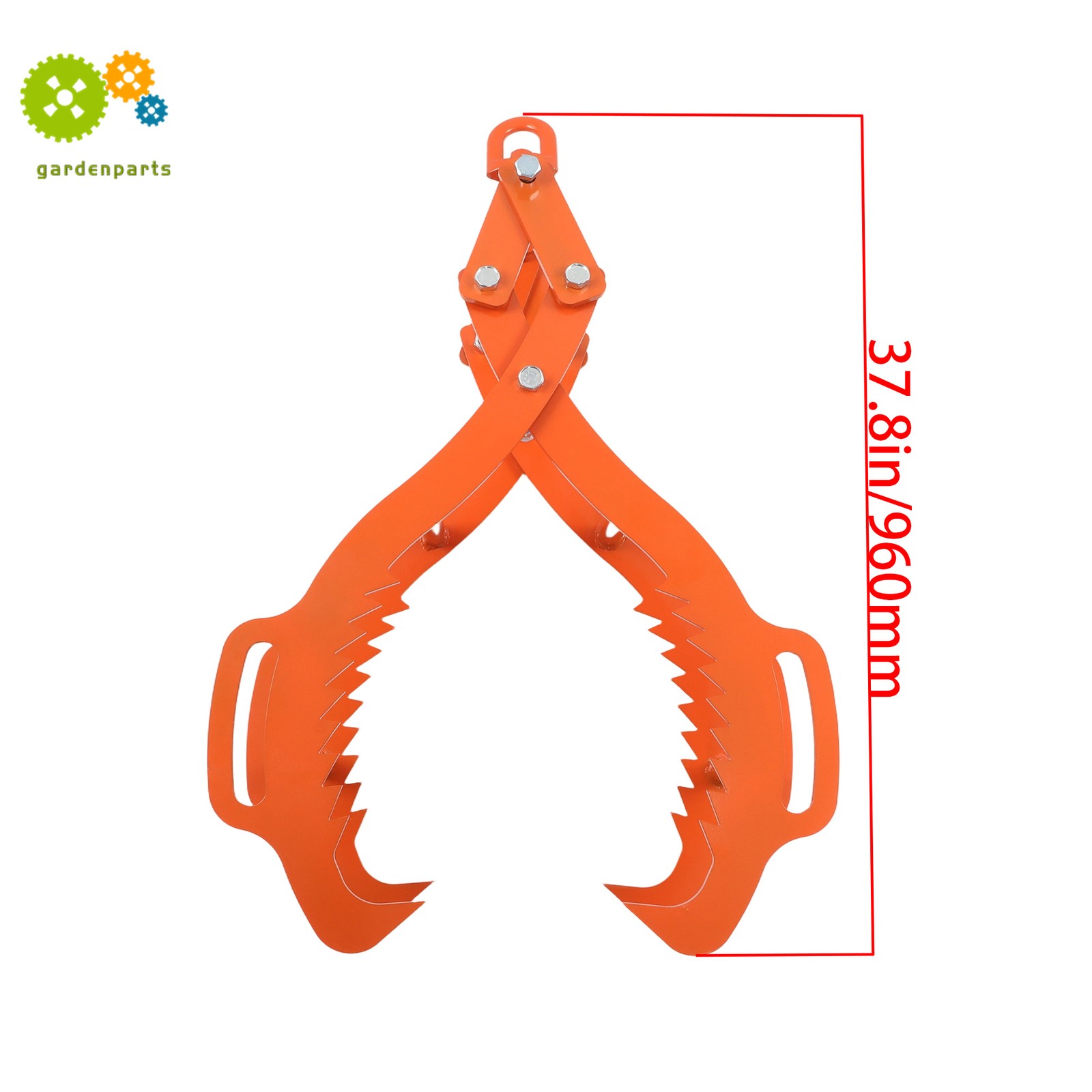 32in Log Lifting Tongs 4 Claw Solid Heavy Steel Log Grapple Swivel Log Tools