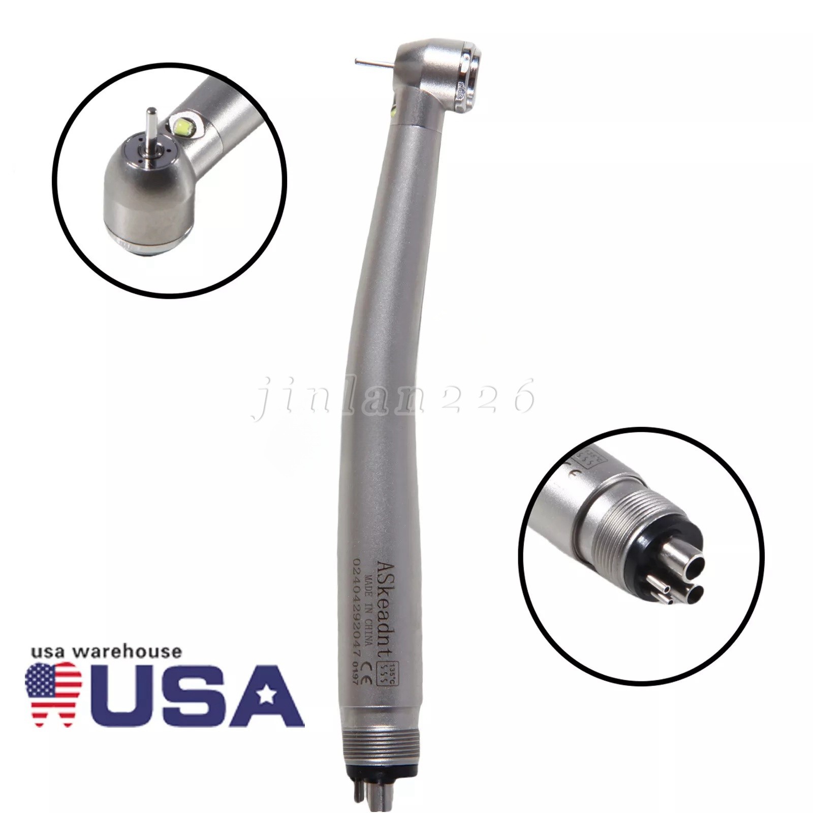 Dental LED E-Generator Fiber Optic High Speed Handpiece 4 Hole NSK Style