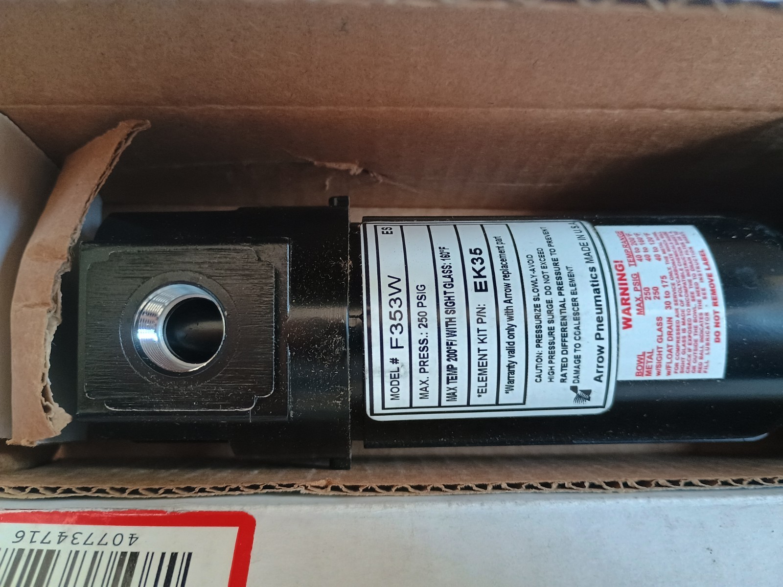 Arrow Pneumatics Oil Removing Coalescing Filter 1/2″ NPT, F554W Lot Of 2 New