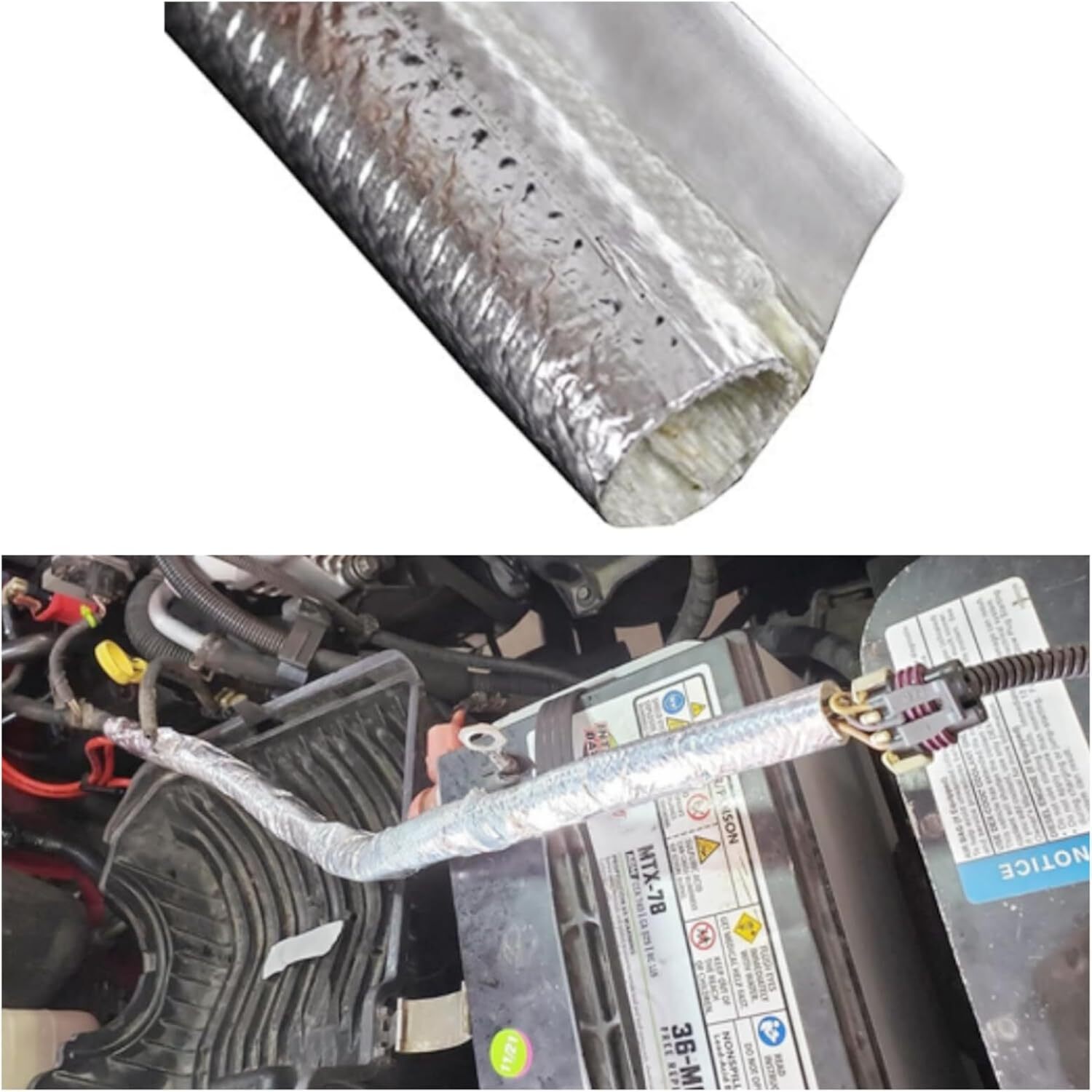 Self Closed Heat Hose Fiberglass Wrap Shield Sleeve Wire Fuel Line Heat Shield