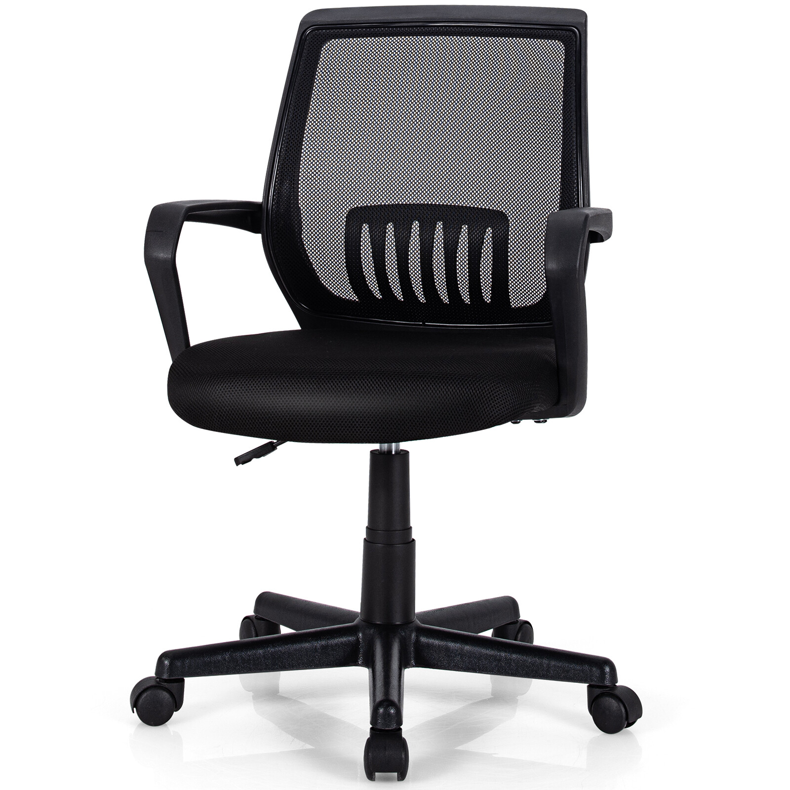 Costway Mid-Back Mesh Chair Height Adjustable Executive Home Office Chair Black
