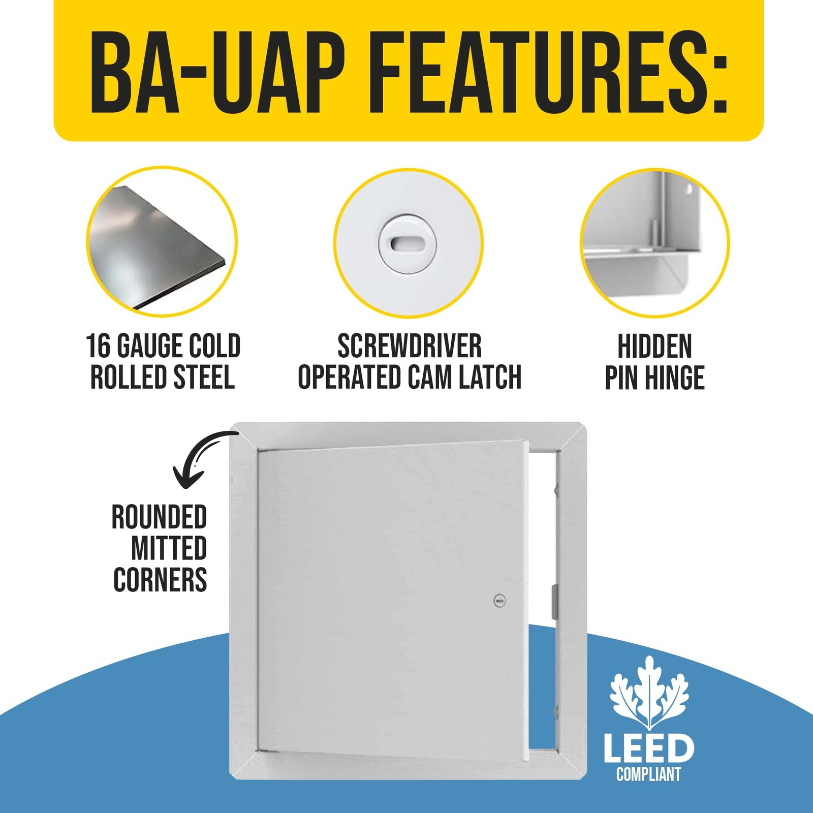 Best 8″ x 8″ Universal Access Panel – Flush Steel Door with Exposed Flange fo…