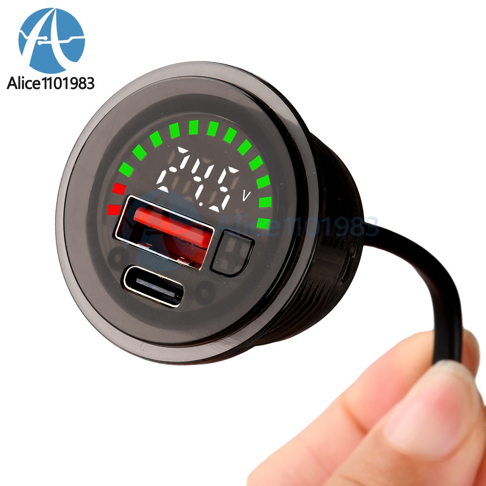 DC 7-30V Waterproof Digital Voltage Battery Capacity Level Indicator Voltmeter