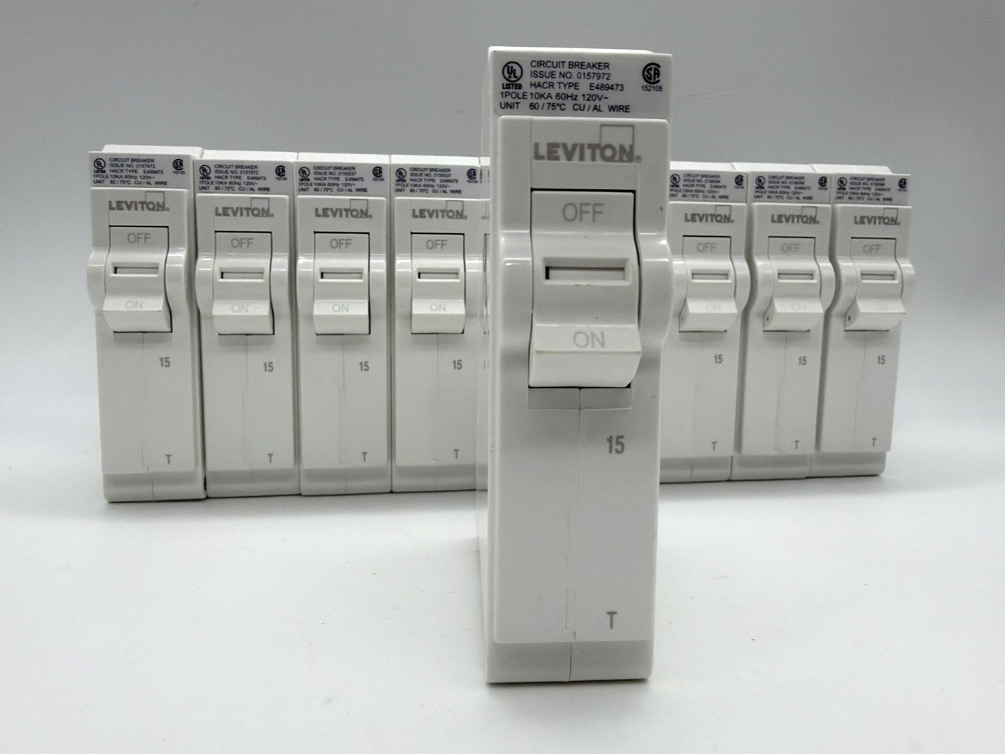10 pcs LB115-T Leviton Standard 1-Pole 20A 120V Thermal Magnetic Circuit Breaker
