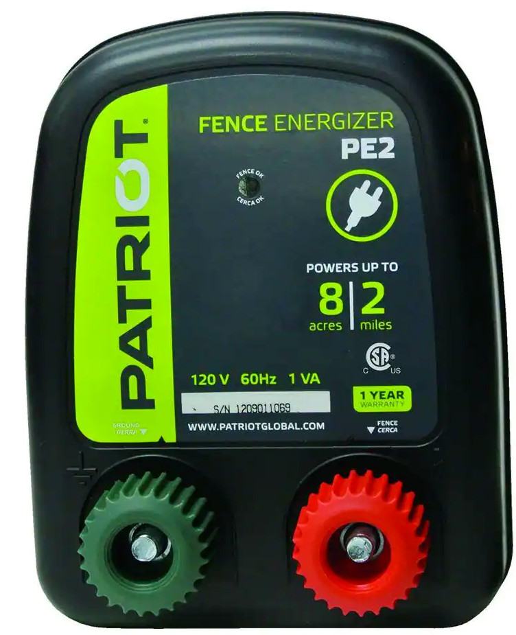 Patriot PE2 Electric Fence Energizer, 0.10 Joule One Size Original Version New