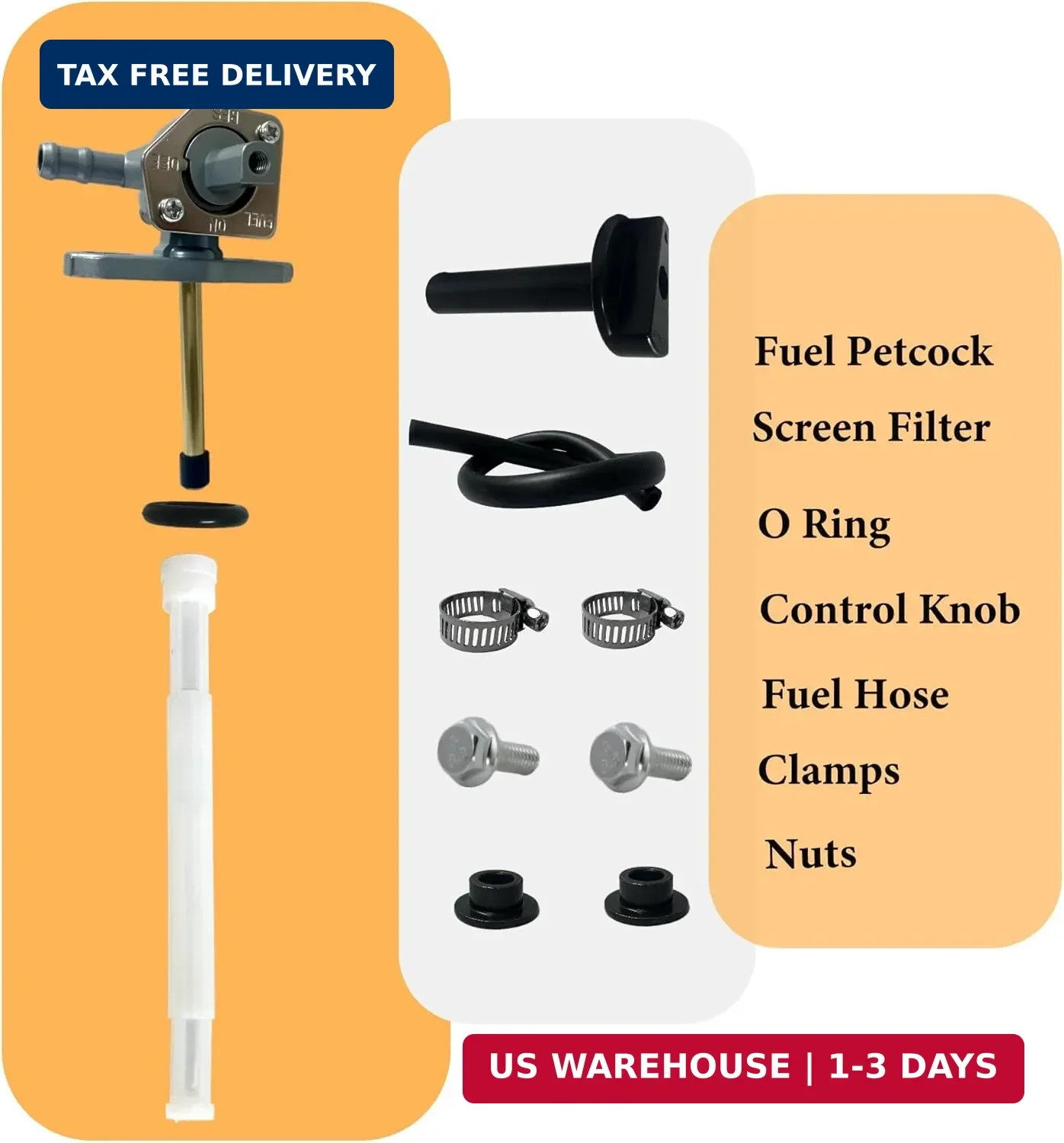 Fuel Petcock & Lever Compatible with Honda TRX350 TRX400 TRX420 Rancher TRX400 T