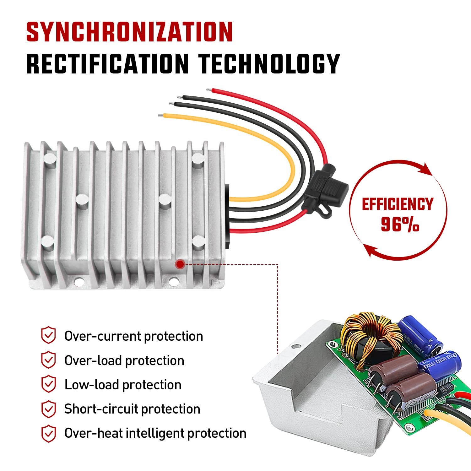 48V 36V To 12V Voltage Converter 360W 30A Regulator Step Down To 12VDC Waterproo
