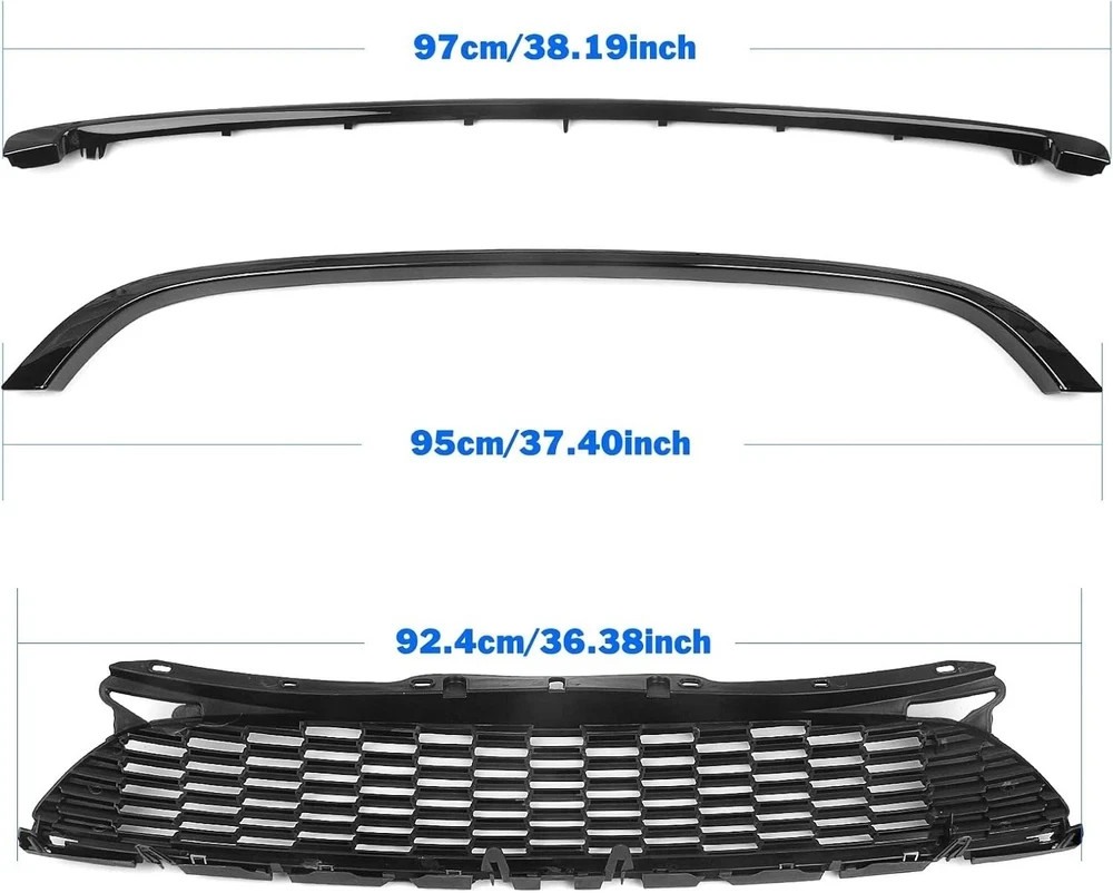 Car Front Bumper Grille Mesh + Frame Trim For Mini Cooper R55 R56 R57 R58