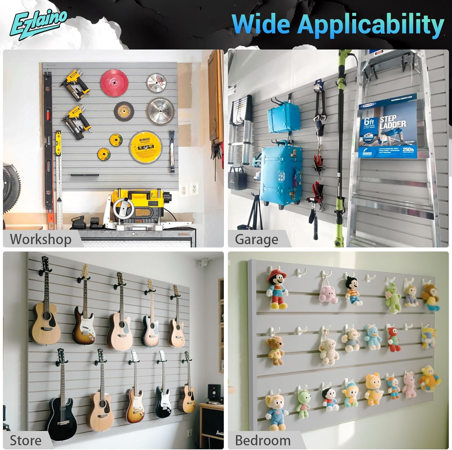 Durable 4×8 Ft PVC Slat Wall Panel – Waterproof, Versatile Storage Solution