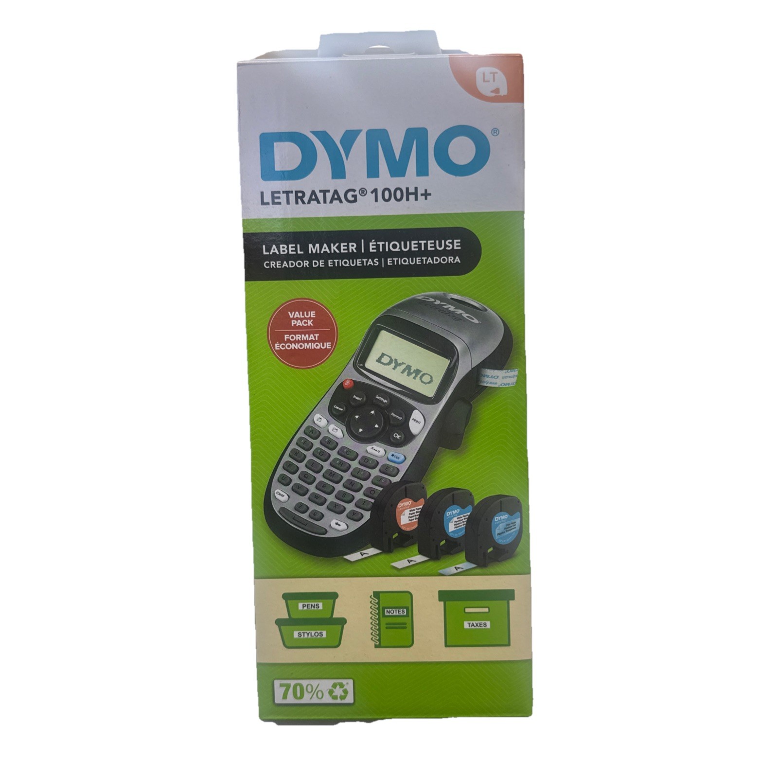 DYMO Portable Printer Handheld Label Maker Black Silver Letratag 100H New