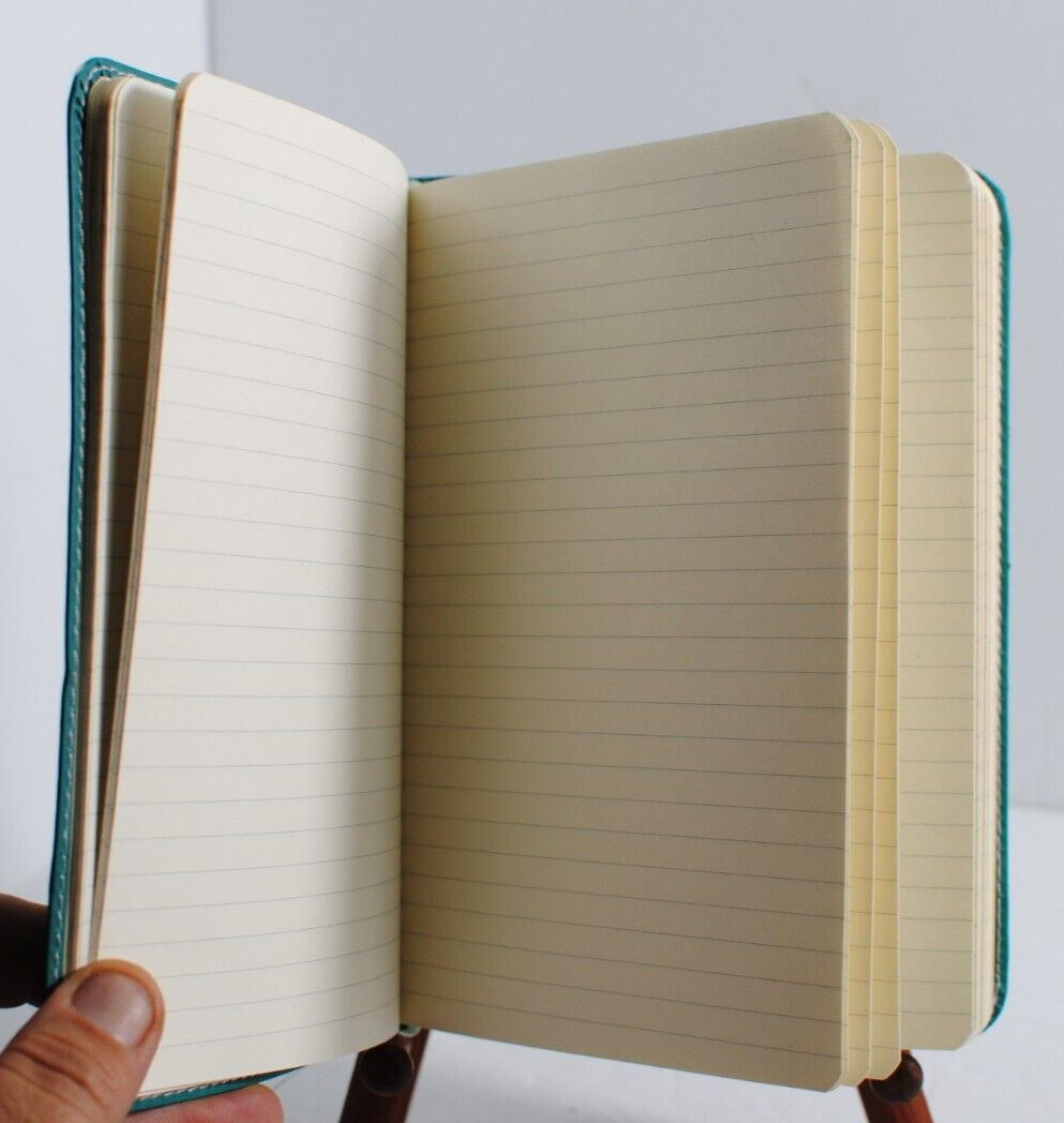 Piccadilly Blank Turquoise Blue Faux Leather Journal Notebook w Bookmark – NEW