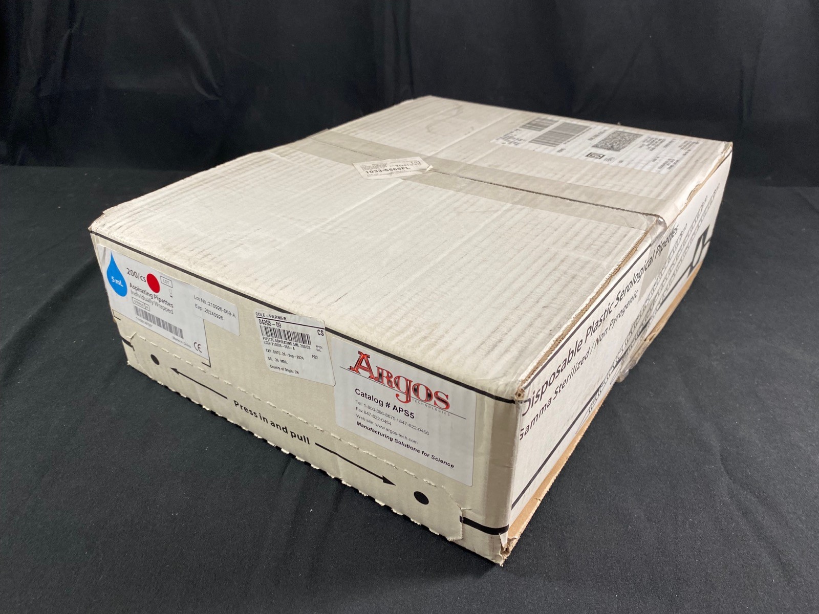COLE-PARMER 5mL Aspirating Serological Pipettes Sterile EW-04395-09 (200/cs)