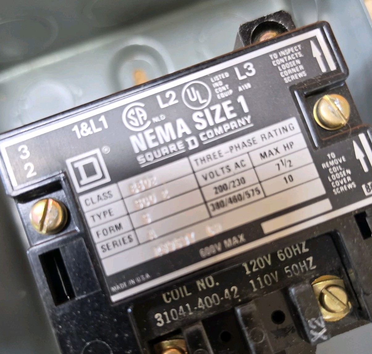 NEW Square D 8502 Motor Starter Series A Nema Size 1 120V & Steel Box SC02 ☆USA