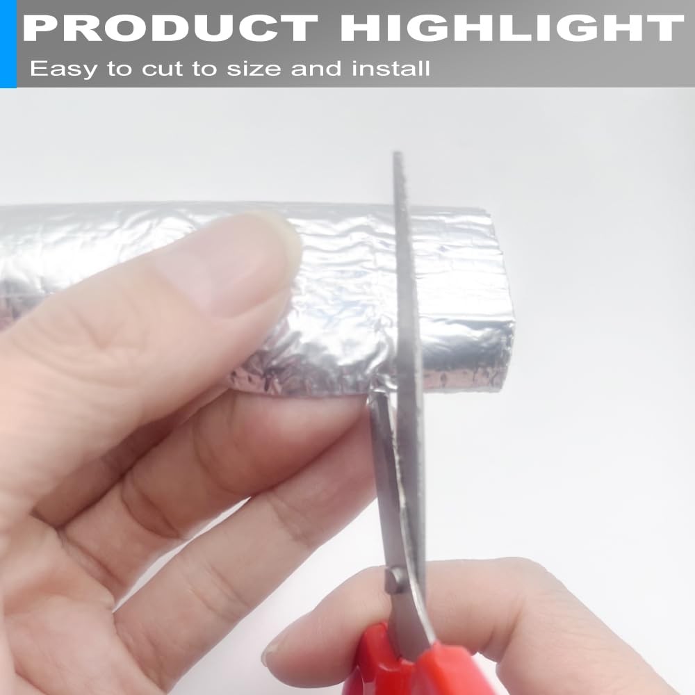 5/8″ Fuel Line Sleeve 39″ SelfAdhesive Aluminum Heat Shield Insulation