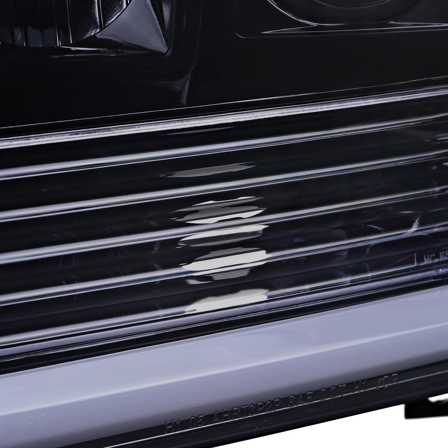 Glossy Black Smoke LED Tube Projector Headlights 99-04 Ford F250 F350 F450 Set