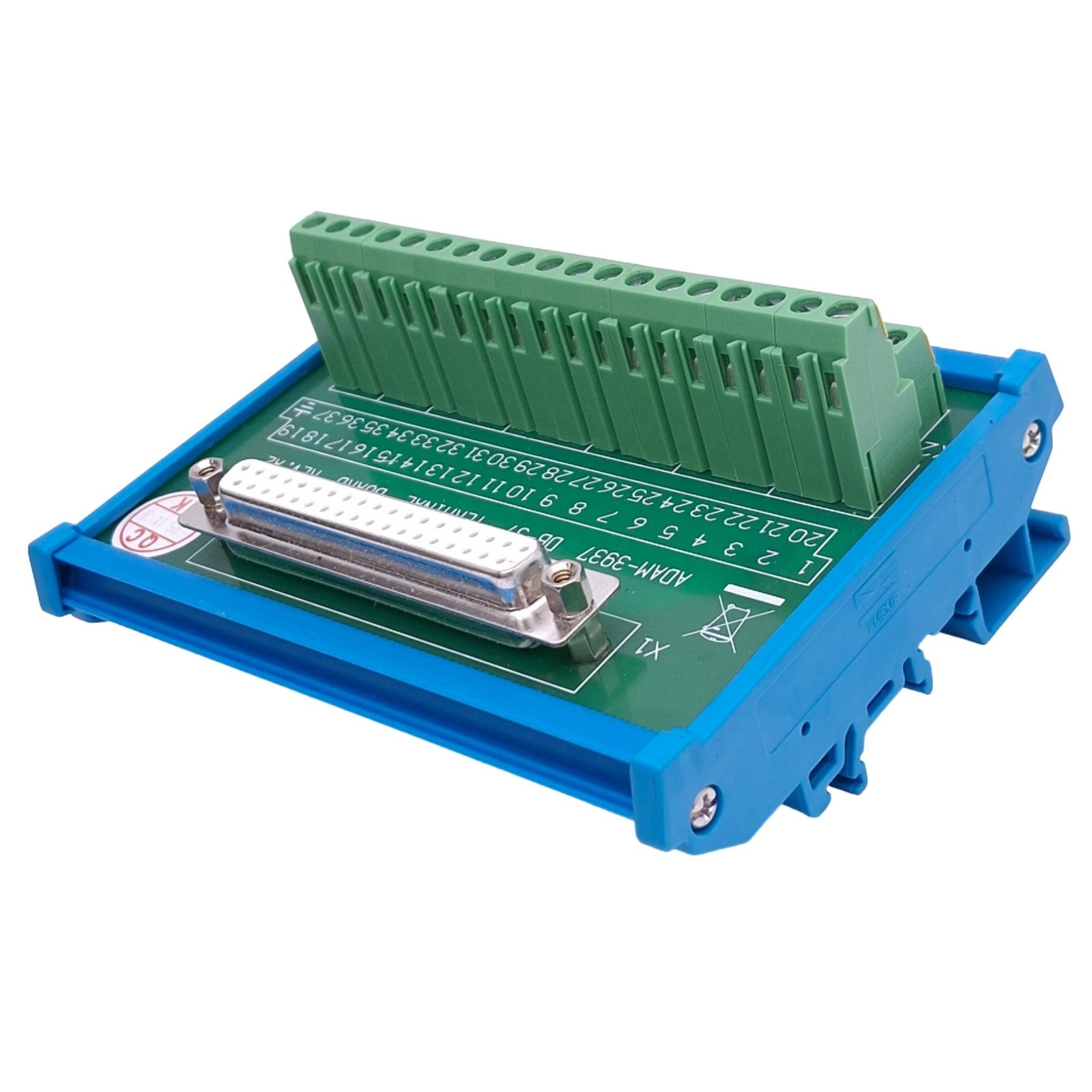 Advantech ADAM-3937 DB-37 Terminal Board, 37-Pole DB37F, DIN Rail Mount