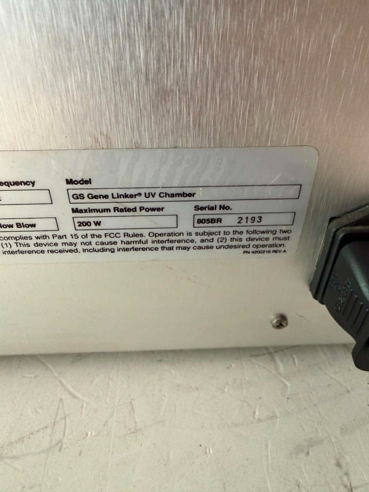 Bio-Rad GS Gene Linker UV Chamber Laboratory Device Irradiation
